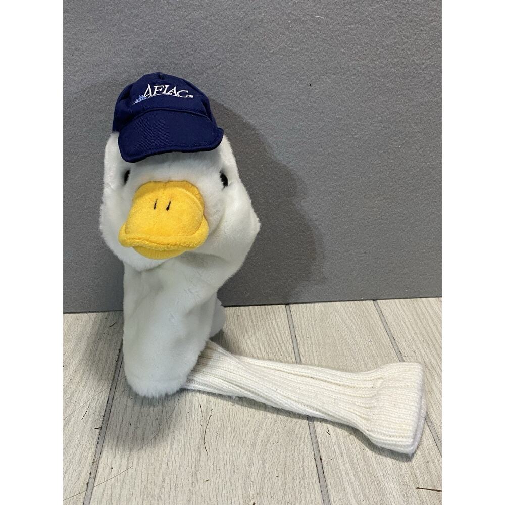 Aflac Insurance White Duck Golf Club Driver Head Cover Plush Large 18” Golfing